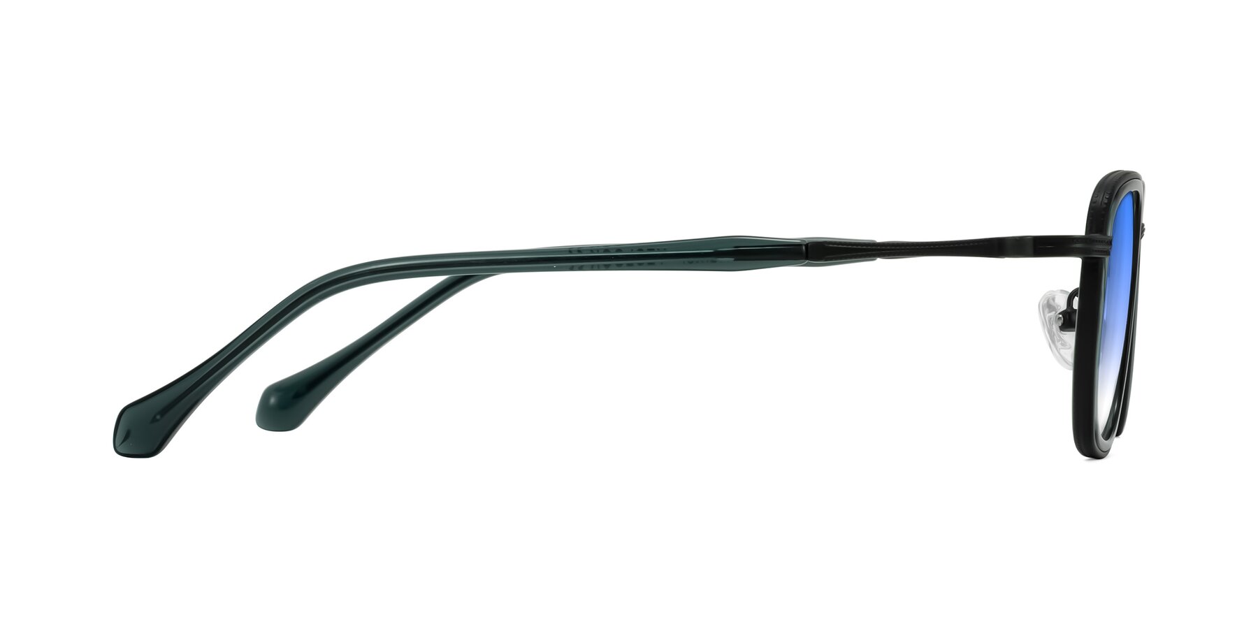 Side of Hunter in Deep Forest Green with Blue Gradient Lenses