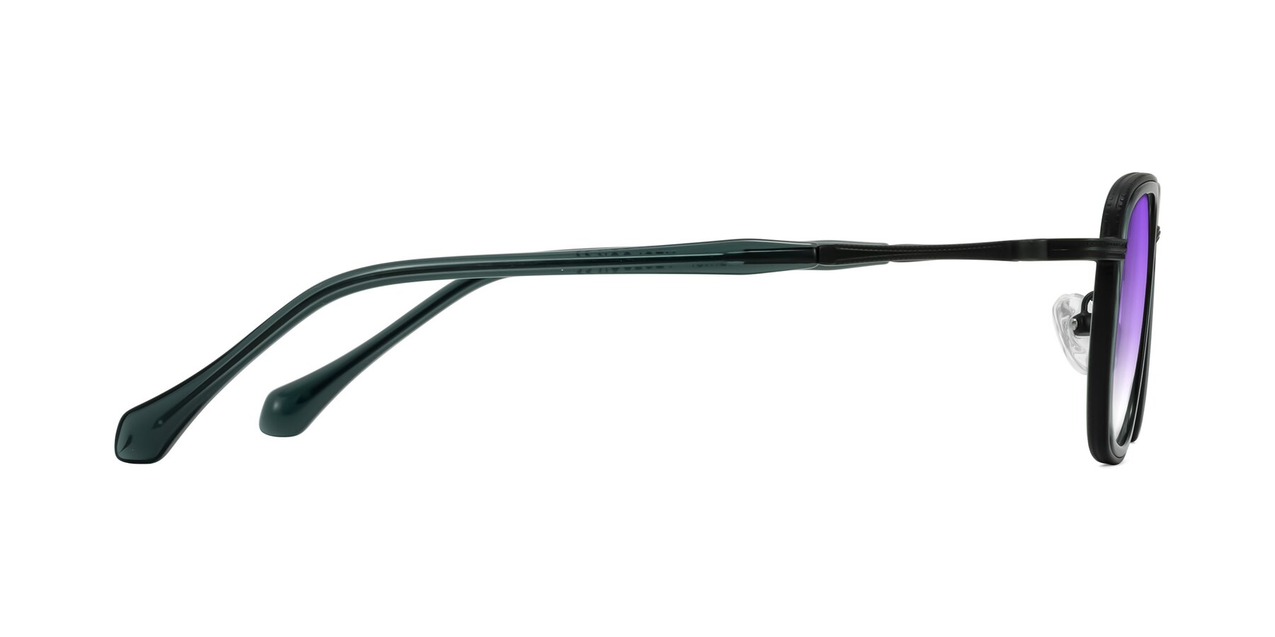 Side of Hunter in Deep Forest Green with Purple Gradient Lenses