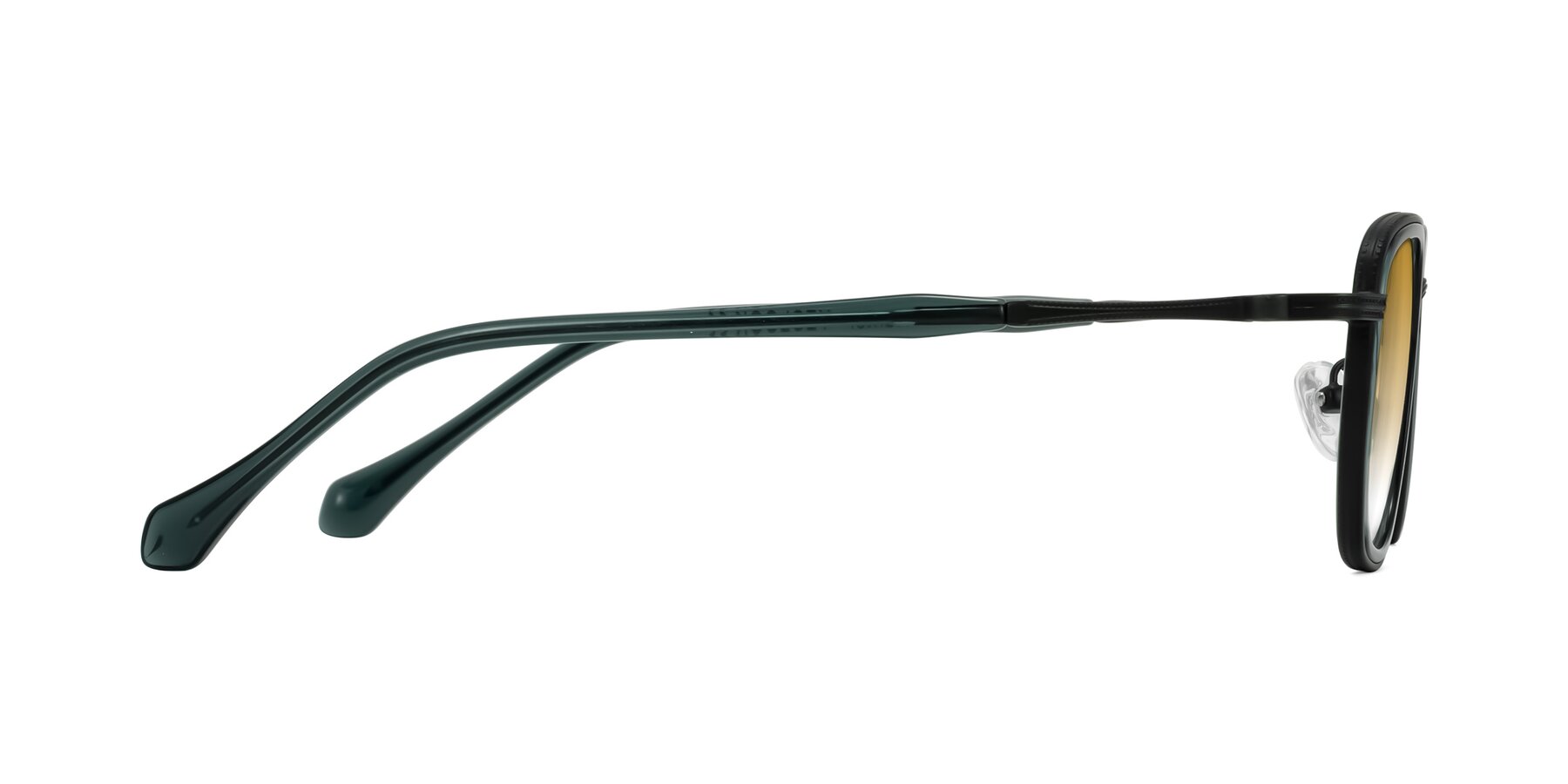 Side of Hunter in Deep Forest Green with Champagne Gradient Lenses