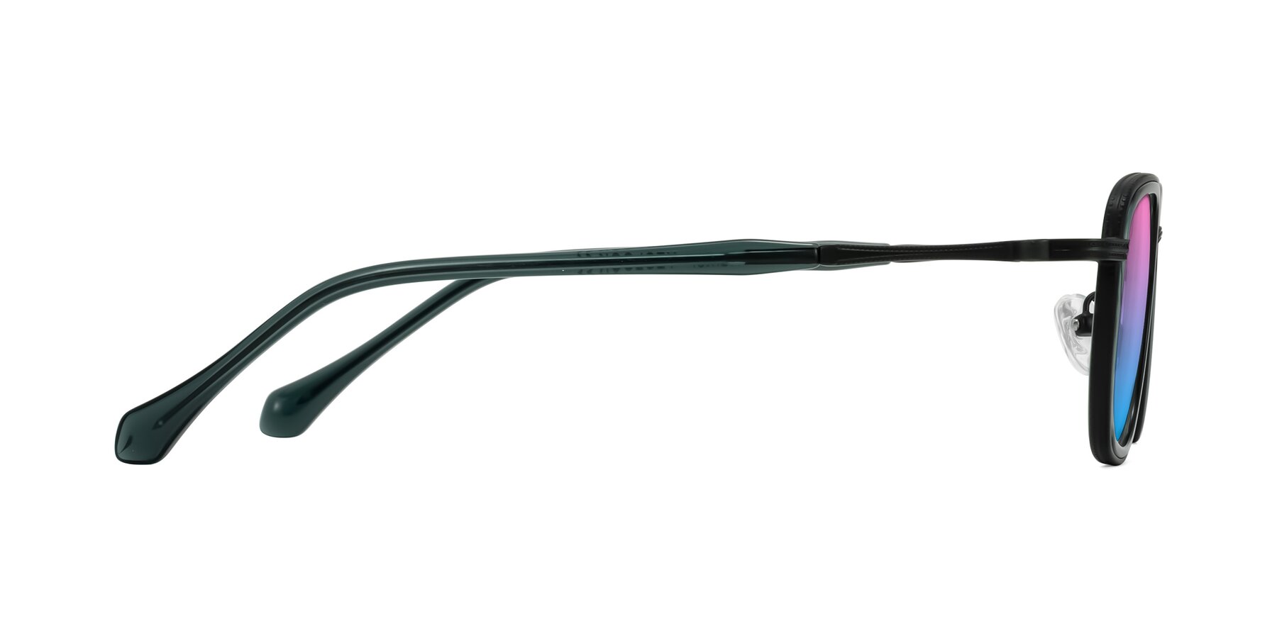 Side of Hunter in Deep Forest Green with Pink / Blue Gradient Lenses