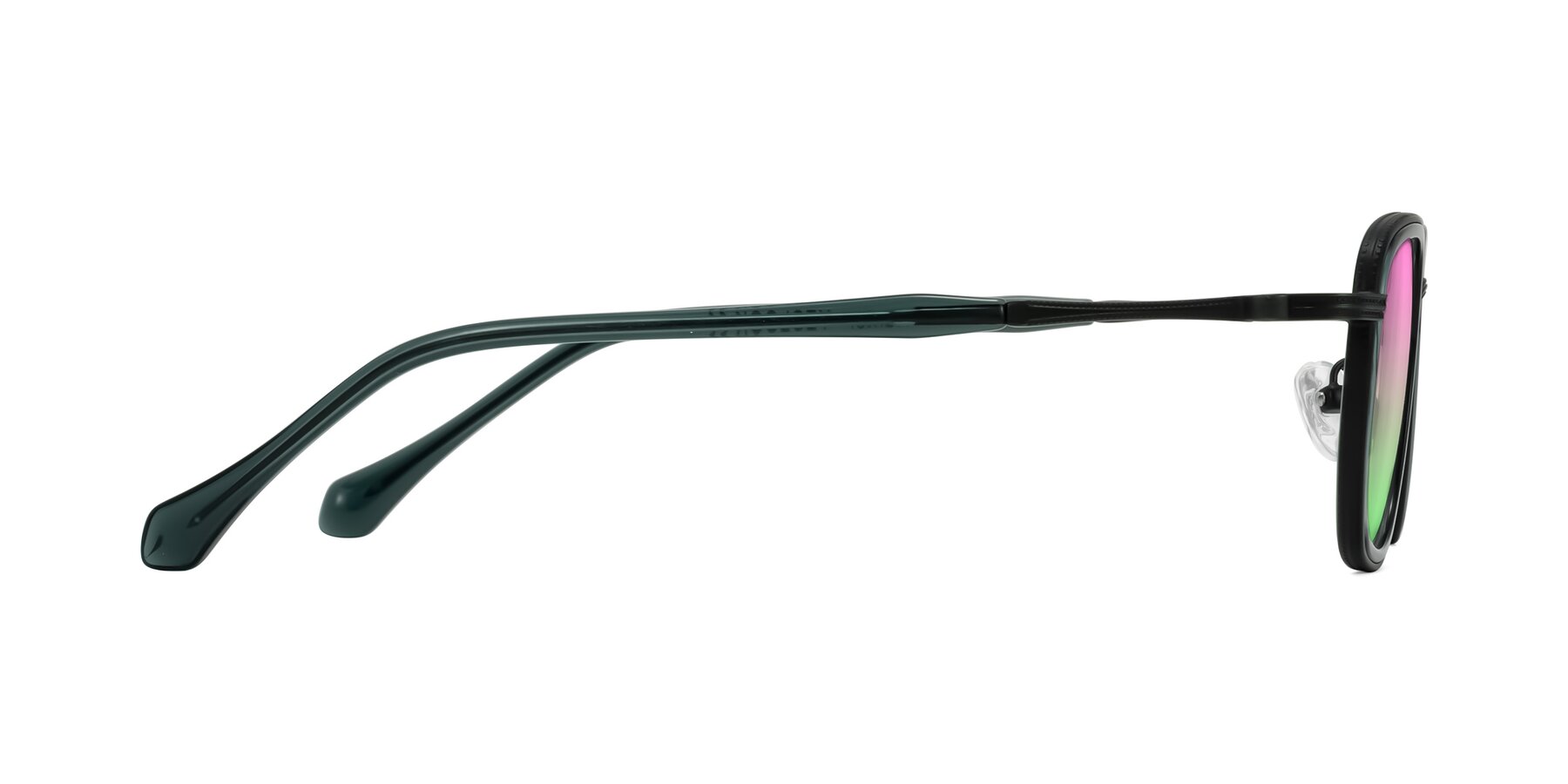 Side of Hunter in Deep Forest Green with Pink / Green Gradient Lenses