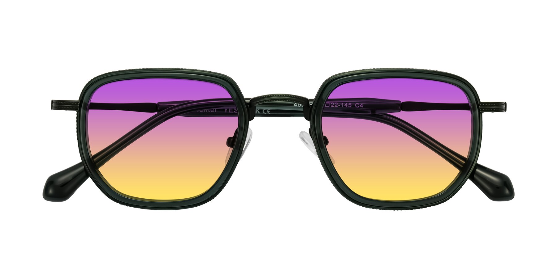 Folded Front of Hunter in Deep Forest Green with Purple / Yellow Gradient Lenses