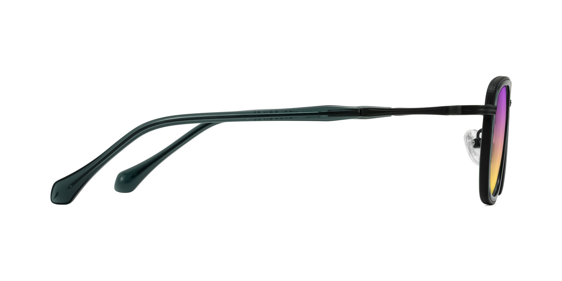 Side of Hunter in Deep Forest Green with Purple / Yellow Gradient Lenses