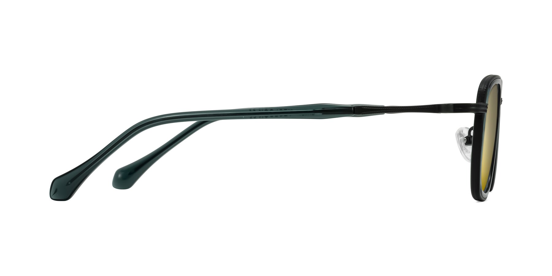 Side of Hunter in Deep Forest Green with Gold Mirrored Lenses