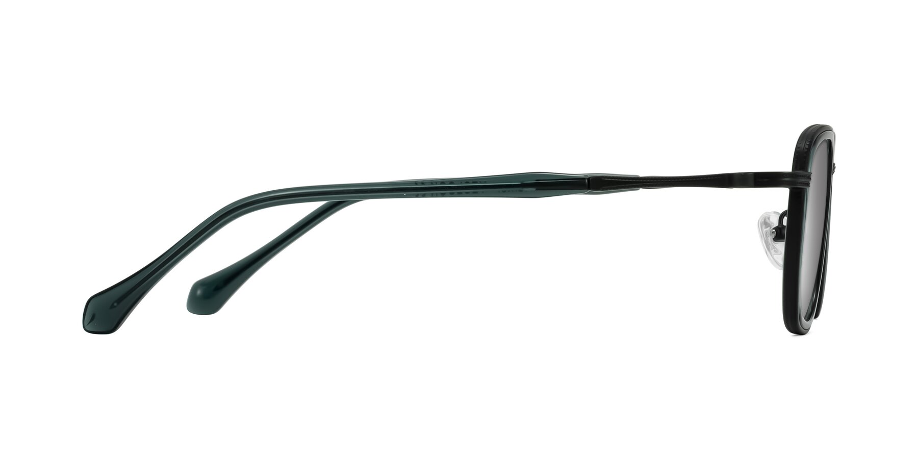 Side of Hunter in Deep Forest Green with Silver Mirrored Lenses