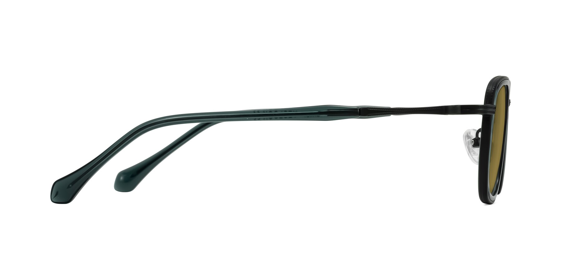 Side of Hunter in Deep Forest Green with Brown Polarized Lenses