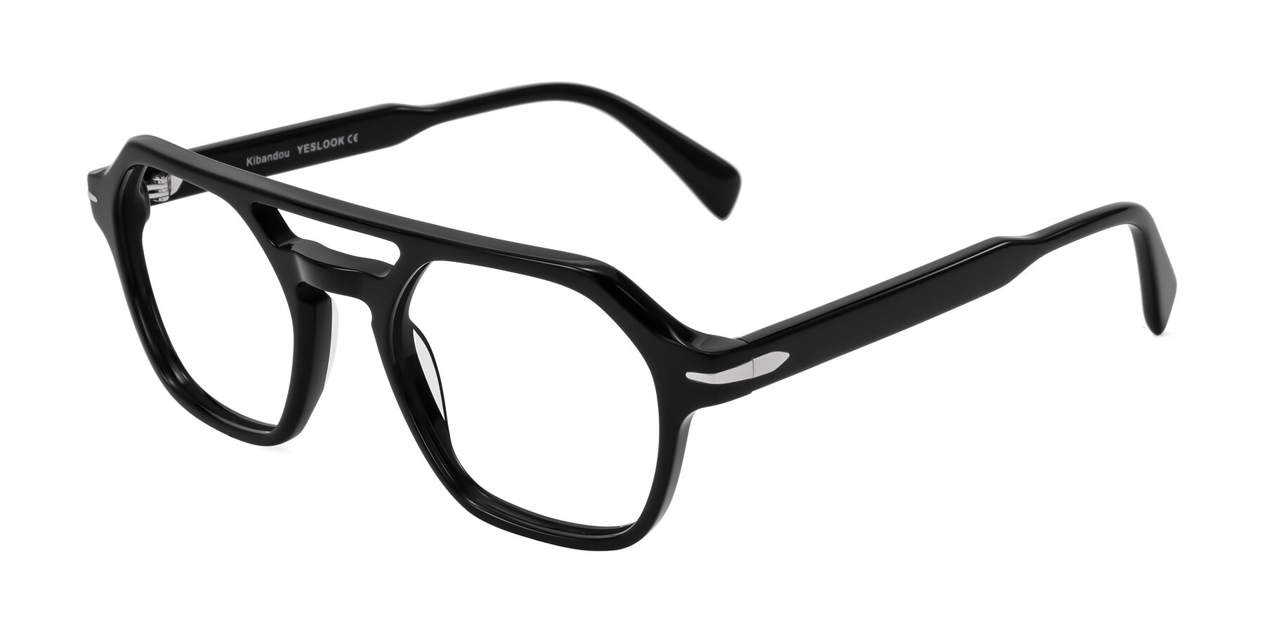 Angle of Kibandou in Black with Clear Eyeglass Lenses
