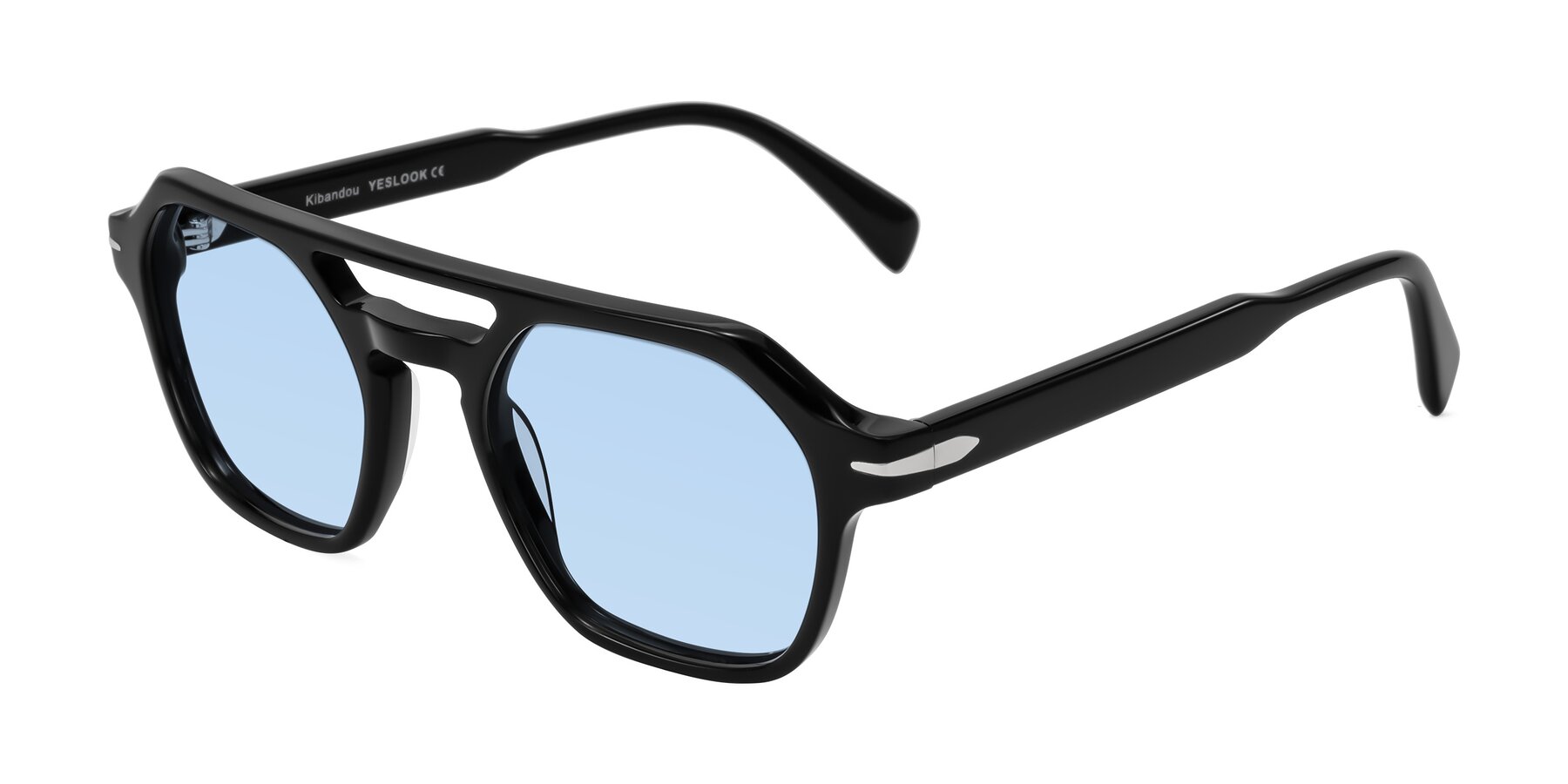 Angle of Kibandou in Black with Light Blue Tinted Lenses