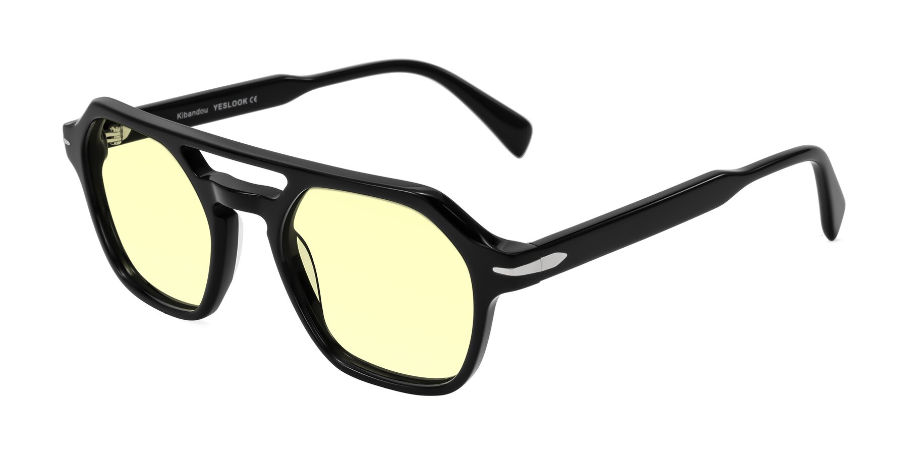 Angle of Kibandou in Black with Light Yellow Tinted Lenses