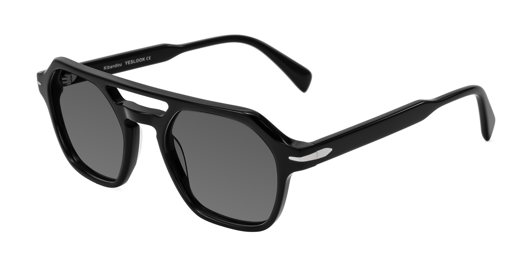 Angle of Kibandou in Black with Medium Gray Tinted Lenses