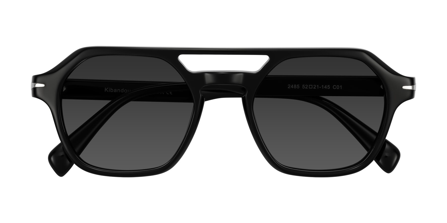 Folded Front of Kibandou in Black with Gray Tinted Lenses