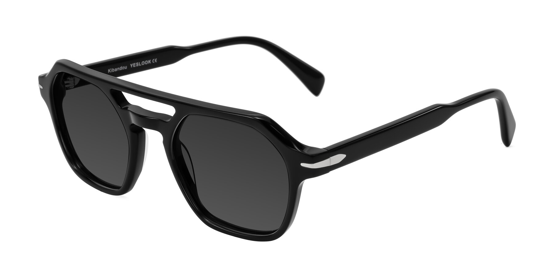 Angle of Kibandou in Black with Gray Tinted Lenses