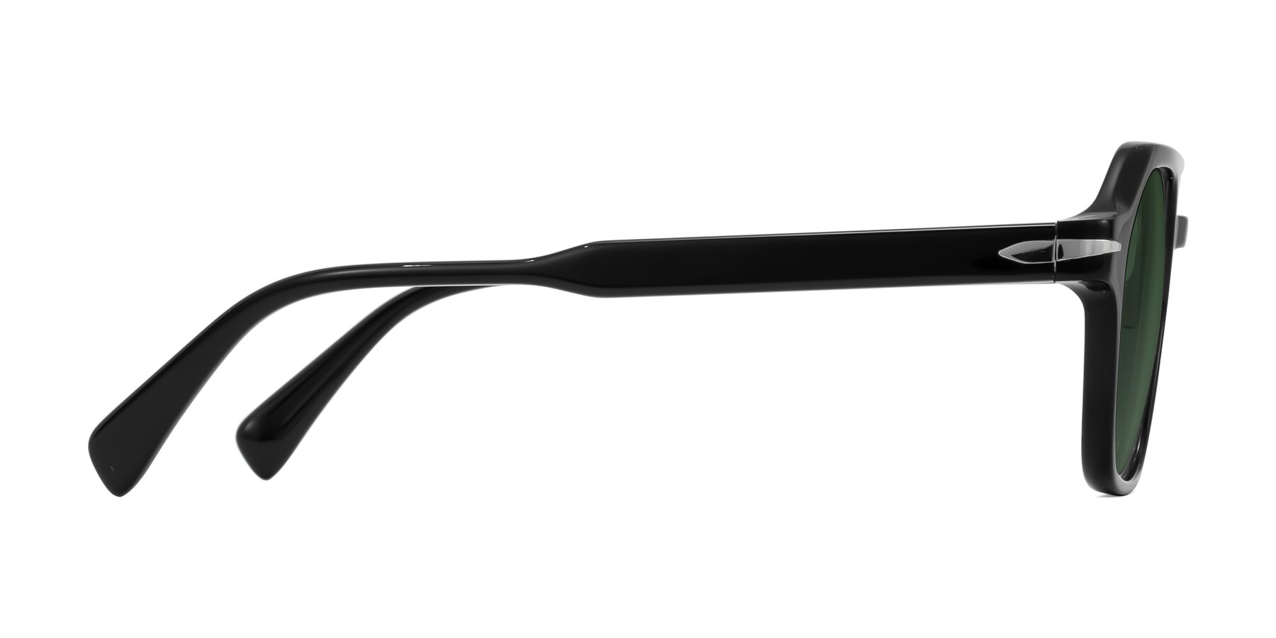 Side of Kibandou in Black with Green Tinted Lenses