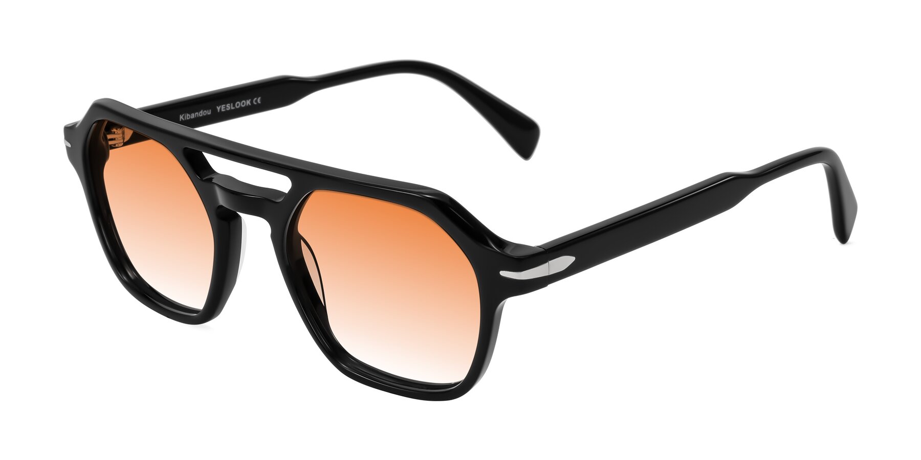 Angle of Kibandou in Black with Orange Gradient Lenses
