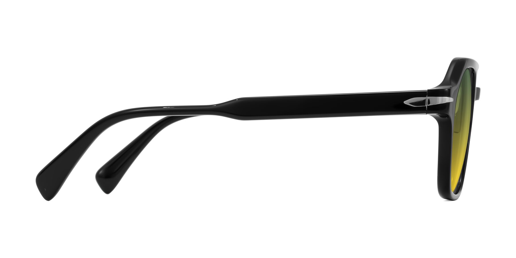 Side of Kibandou in Black with Green / Yellow Gradient Lenses