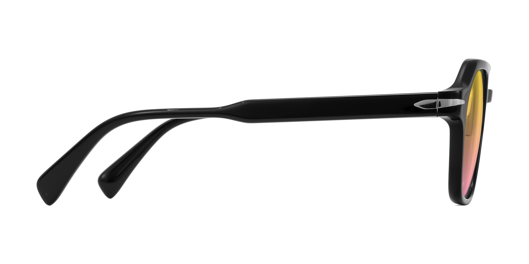 Side of Kibandou in Black with Yellow / Pink Gradient Lenses