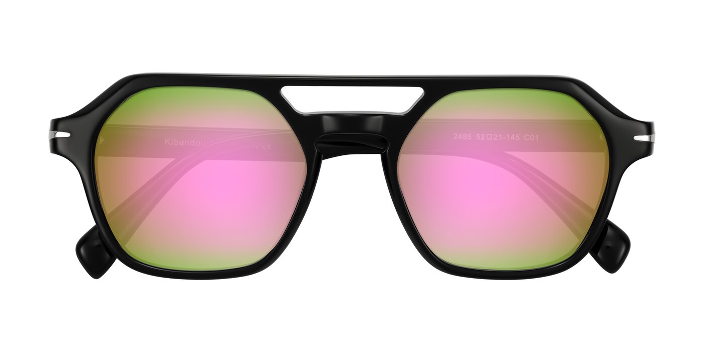 Kibandou - Black Flash Mirrored Sunglasses