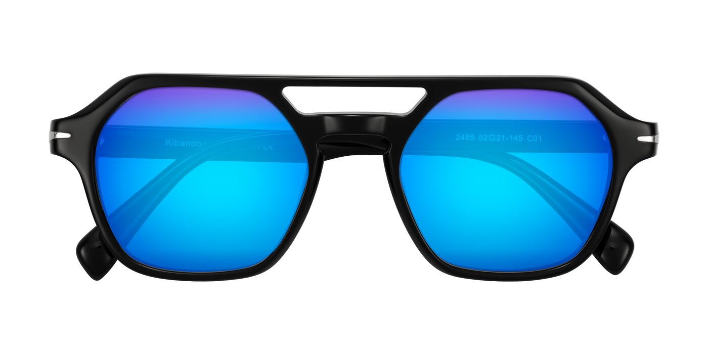 Kibandou - Black Flash Mirrored Sunglasses