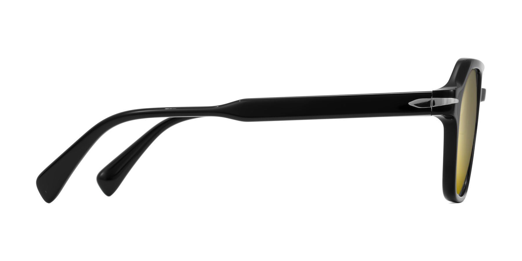 Side of Kibandou in Black with Gold Mirrored Lenses