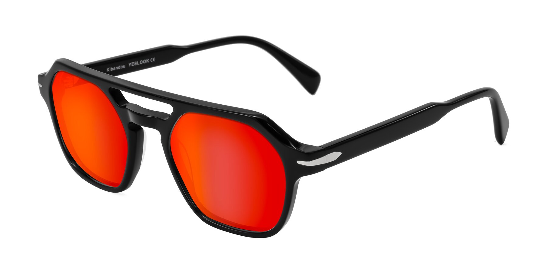 Angle of Kibandou in Black with Red Gold Mirrored Lenses