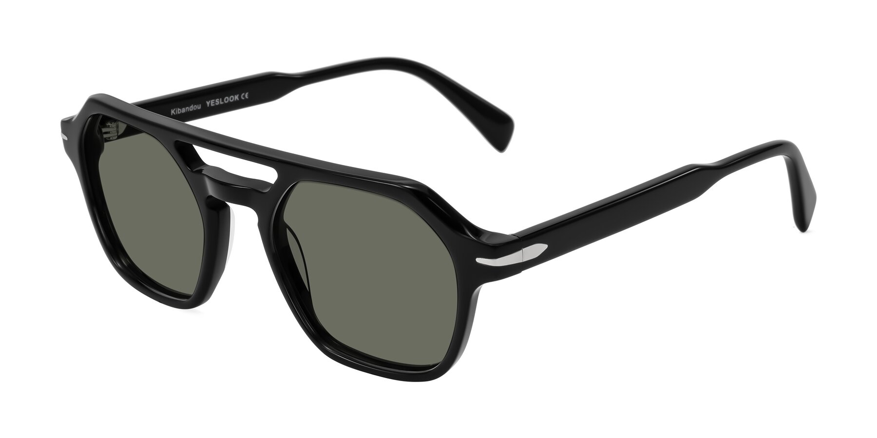 Angle of Kibandou in Black with Gray Polarized Lenses