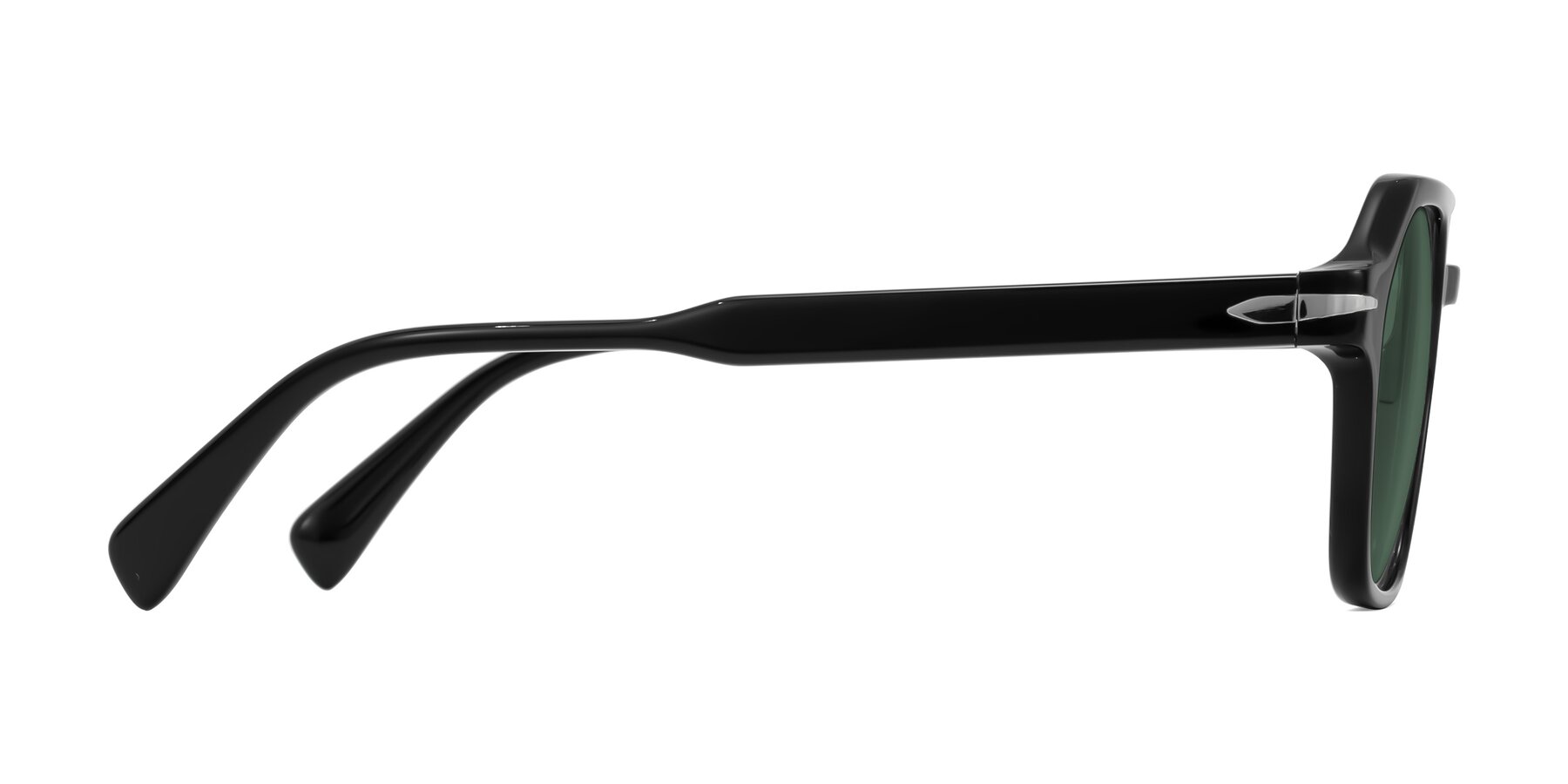 Side of Kibandou in Black with Green Polarized Lenses