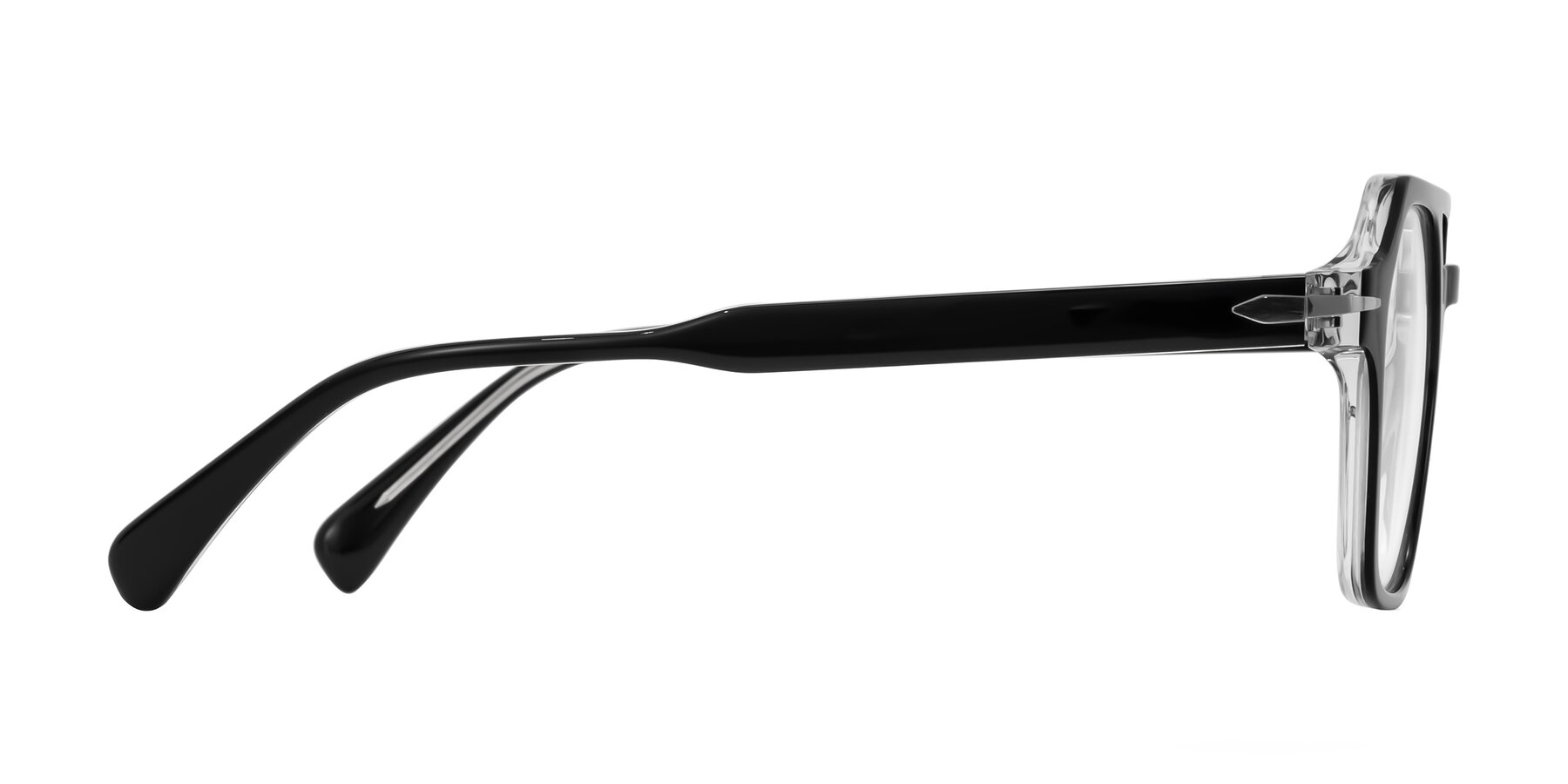 Side of Kibandou in Black/Clear with Clear Eyeglass Lenses