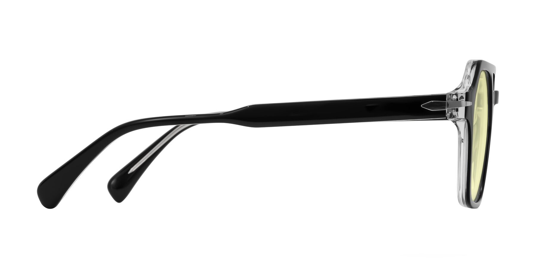 Side of Kibandou in Black/Clear with Light Yellow Tinted Lenses
