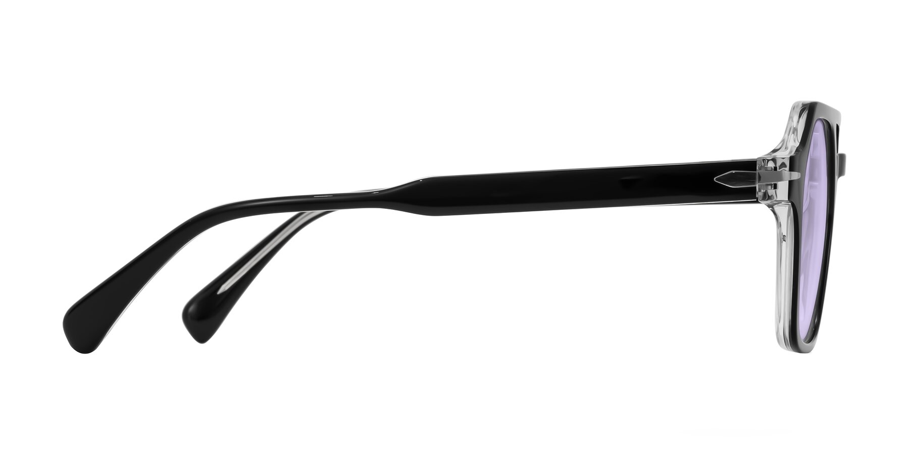 Side of Kibandou in Black/Clear with Light Purple Tinted Lenses