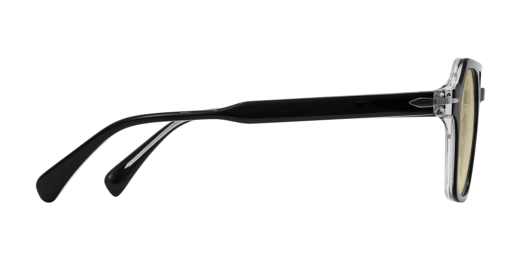 Side of Kibandou in Black/Clear with Light Champagne Tinted Lenses