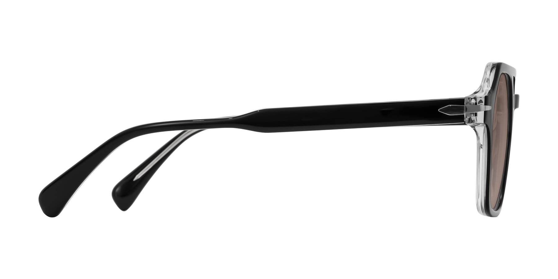 Side of Kibandou in Black/Clear with Medium Brown Tinted Lenses