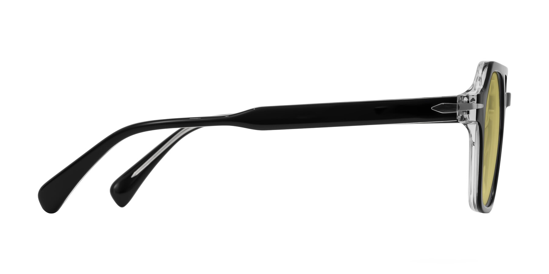 Side of Kibandou in Black/Clear with Medium Champagne Tinted Lenses