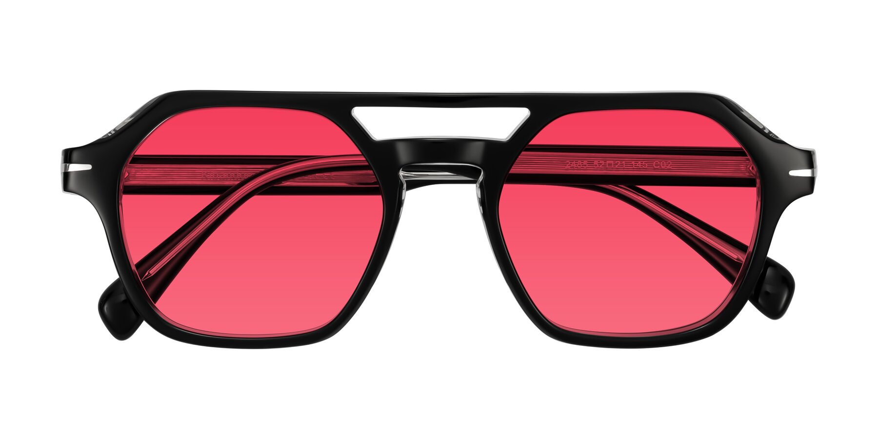 Folded Front of Kibandou in Black/Clear with Red Tinted Lenses