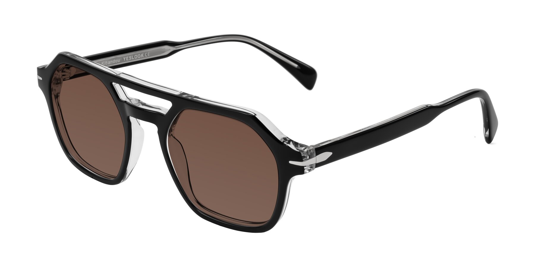 Angle of Kibandou in Black/Clear with Brown Tinted Lenses