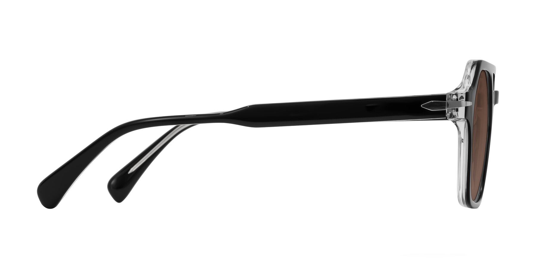Side of Kibandou in Black/Clear with Brown Tinted Lenses