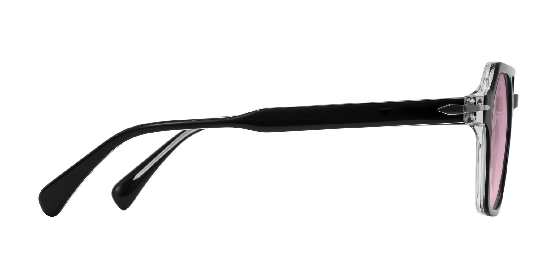 Side of Kibandou in Black/Clear with Light Wine Tinted Lenses