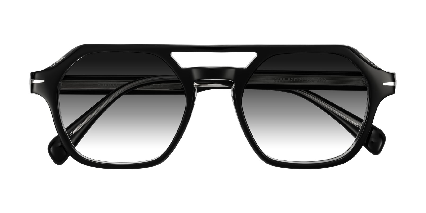 Folded Front of Kibandou in Black/Clear with Gray Gradient Lenses