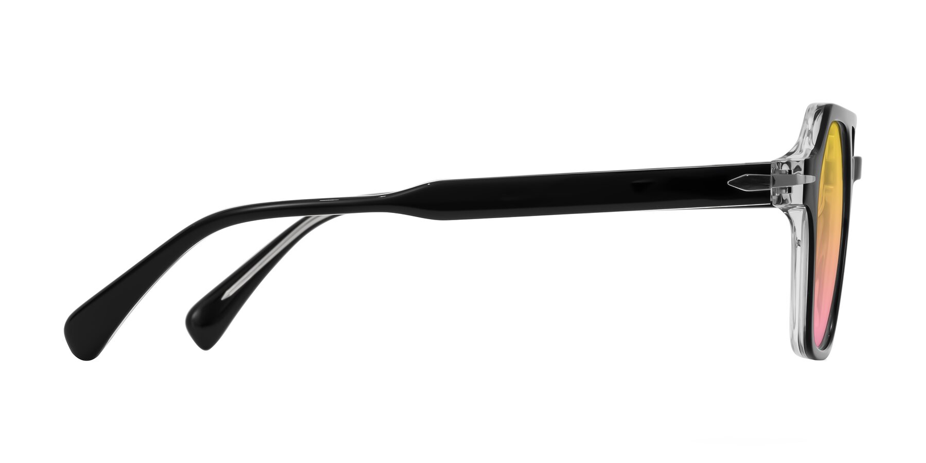 Side of Kibandou in Black/Clear with Yellow / Pink Gradient Lenses