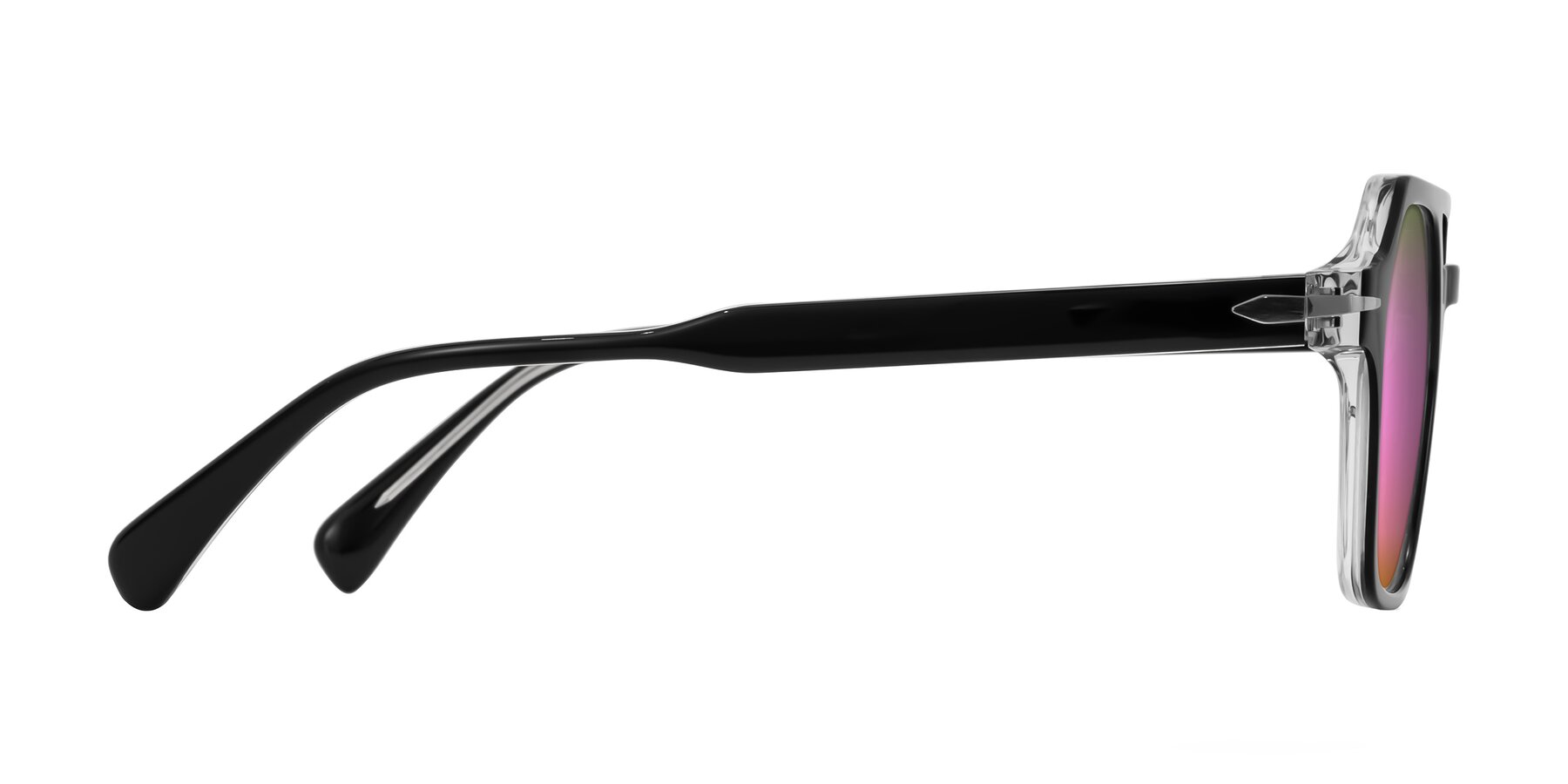 Side of Kibandou in Black/Clear with Pink Mirrored Lenses