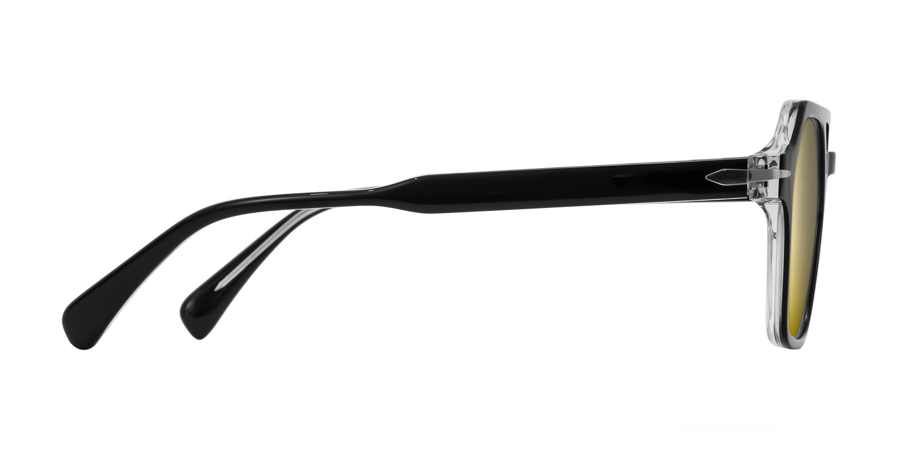 Side of Kibandou in Black/Clear with Gold Mirrored Lenses