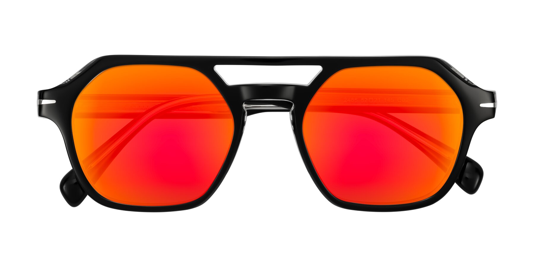 Folded Front of Kibandou in Black/Clear with Red Gold Mirrored Lenses