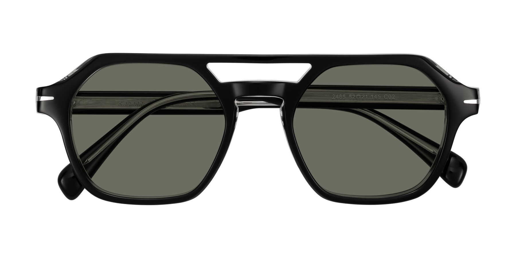 Folded Front of Kibandou in Black/Clear with Gray Polarized Lenses