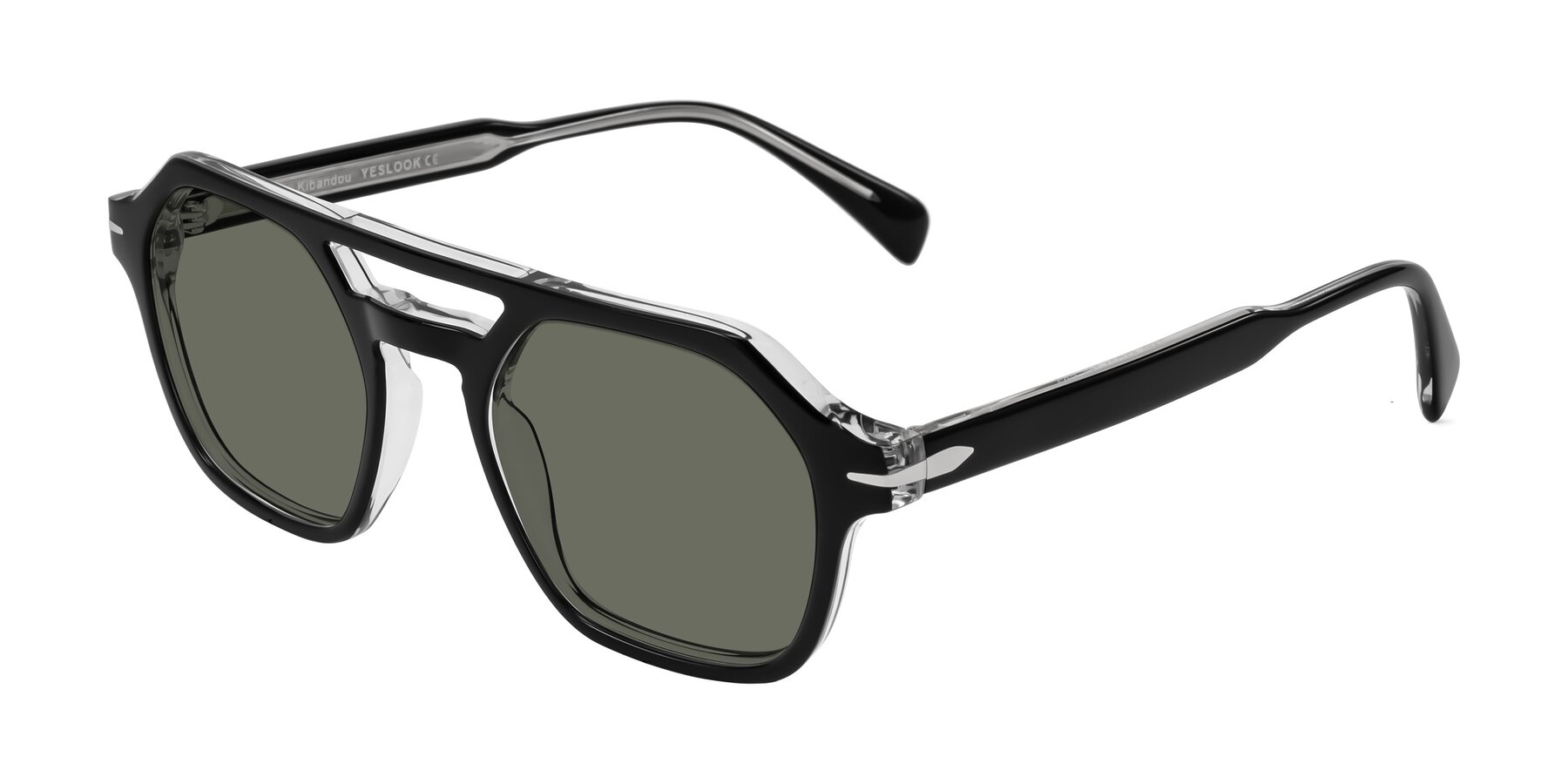 Angle of Kibandou in Black/Clear with Gray Polarized Lenses