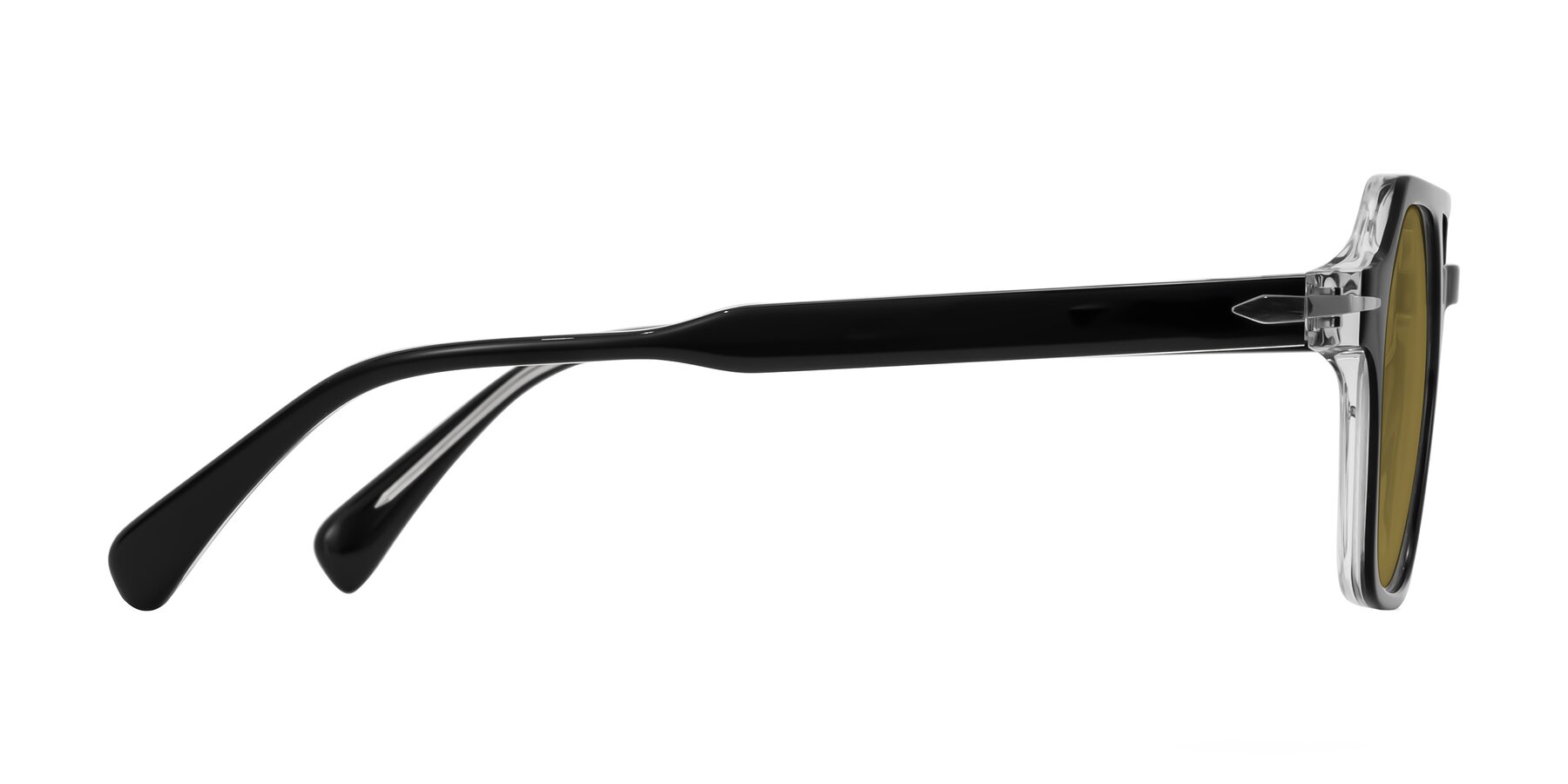 Side of Kibandou in Black/Clear with Brown Polarized Lenses