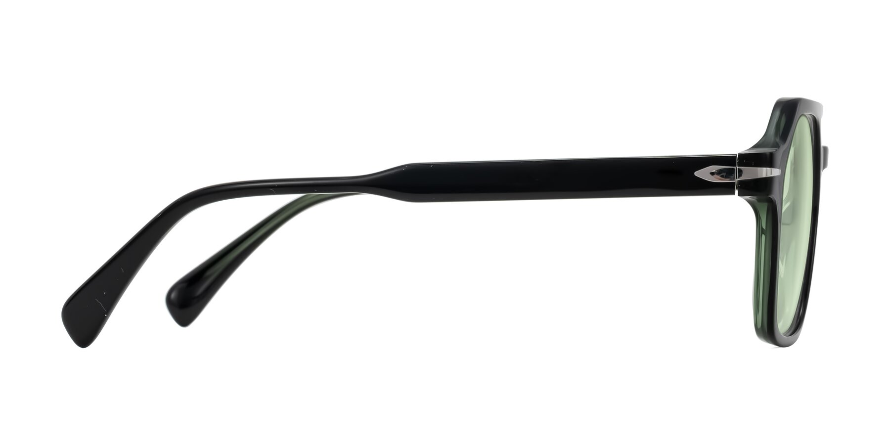 Side of Kibandou in Black/Green with Light Green Tinted Lenses