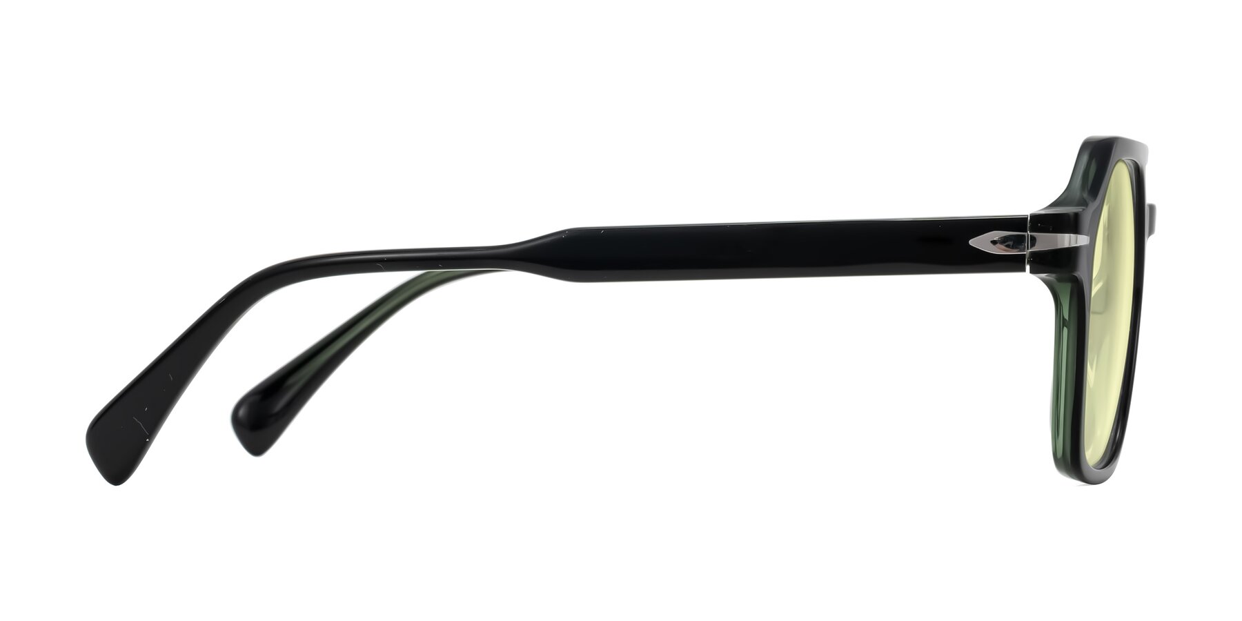 Side of Kibandou in Black/Green with Light Yellow Tinted Lenses