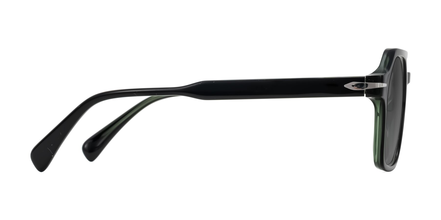 Side of Kibandou in Black/Green with Medium Gray Tinted Lenses