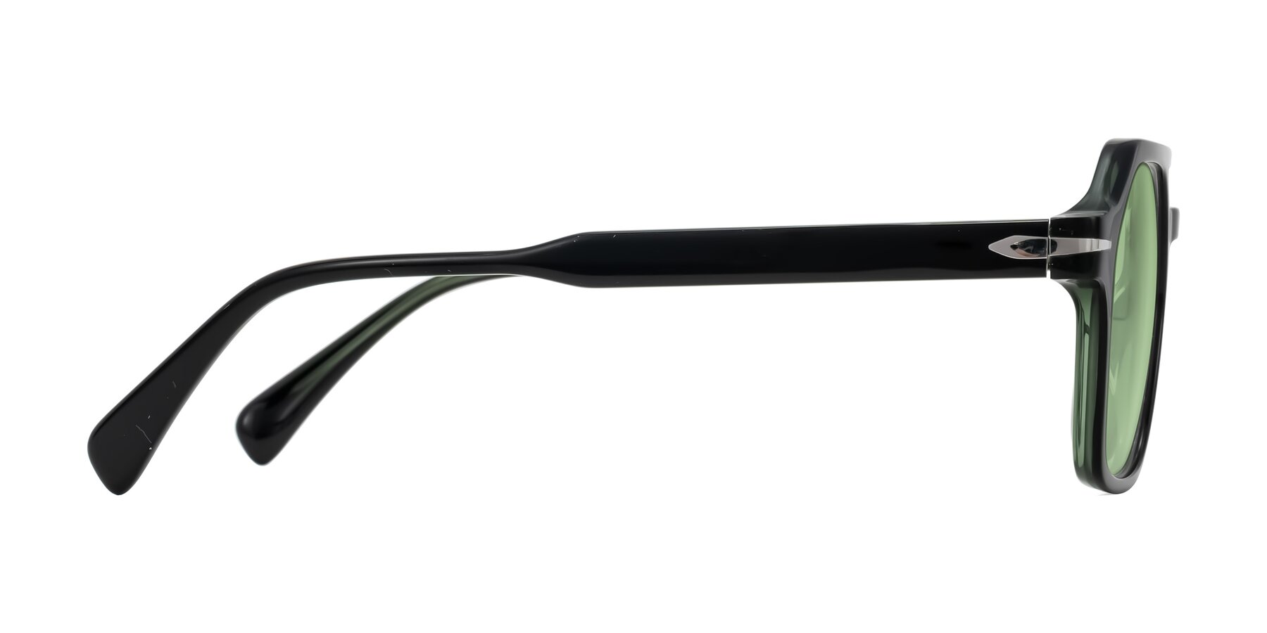 Side of Kibandou in Black/Green with Medium Green Tinted Lenses
