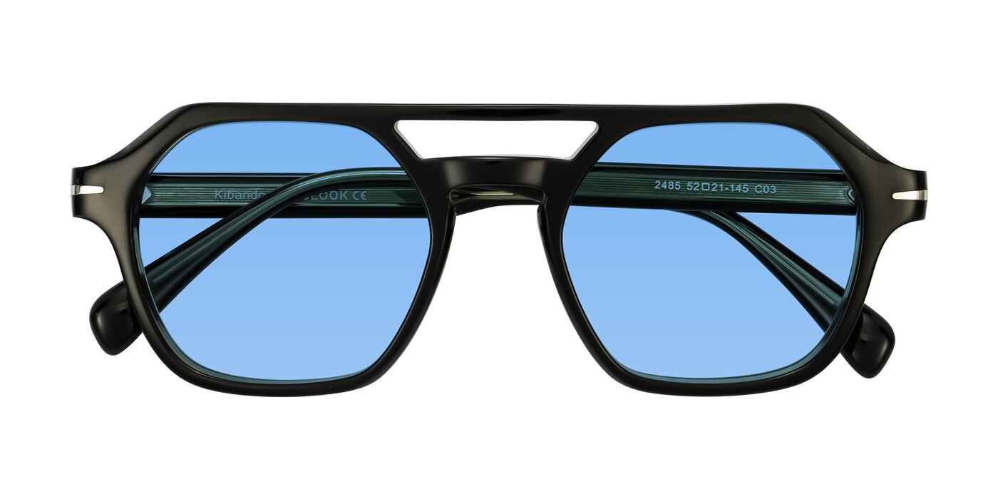 Kibandou - Black/Green Tinted Sunglasses