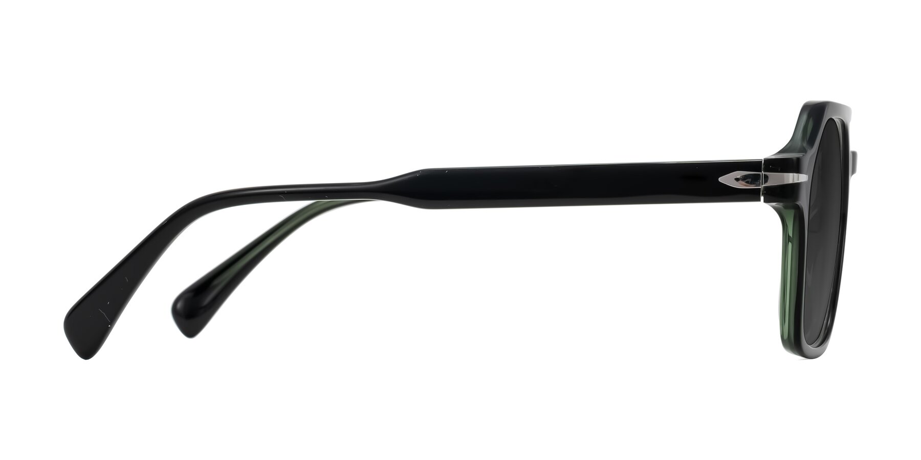 Side of Kibandou in Black/Green with Gray Tinted Lenses
